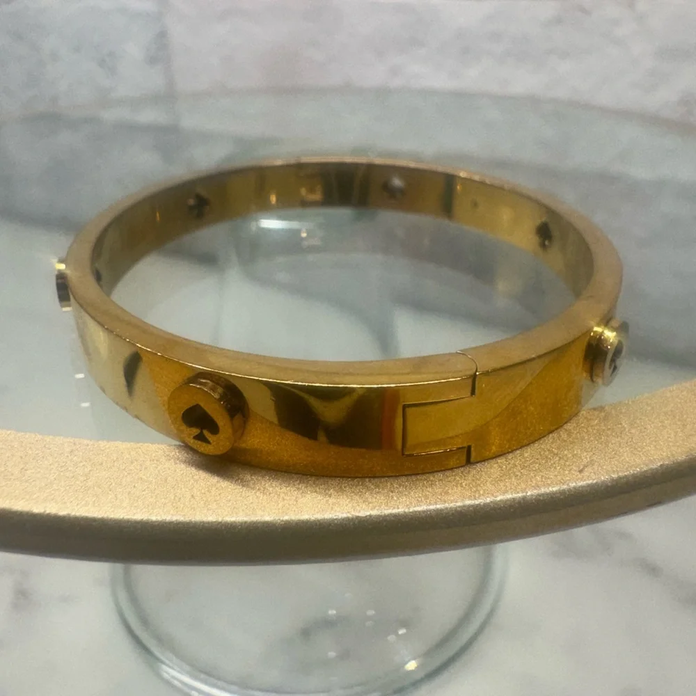 Kate Spade the Spade Gold-tone Logo Bangle Bracelet - Picture 4 of 11